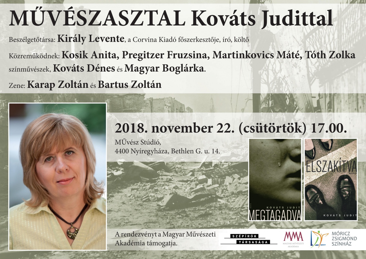 Művészasztal Kováts Judittal – Különleges beszélgetés november 22-én